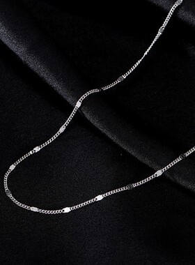 S925镀银素链项链女设计感波光闪片轻奢高级感简约锁骨链颈链