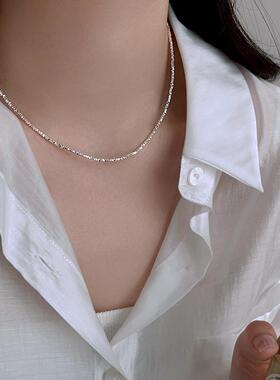 925镀银碎银几两项链碎银子锁骨链女新款爆款轻奢小众