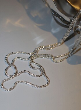 满天星波光粼粼项链女百搭锁骨链可叠戴设计颈链简约闪光素链配饰