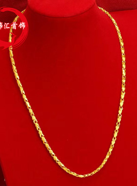铜镀金小鱼倒模项链 直销女士项链 时尚越南沙金项饰