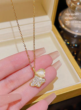 日韩时尚钛钢项链ins高级感轻奢小众设计吊坠颈链简约百搭锁骨链