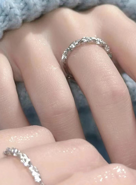 缠绕爱河戒指女可调节ins风高级感简约轻奢精致小众设计素圈指戒