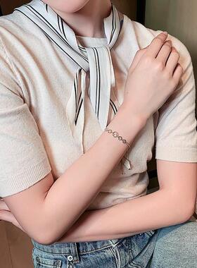 韩国设计镶钻V字母手链女百搭ins学生闺蜜小众设计感网红饰品