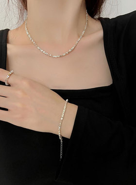 S925纯银碎银几两系列手链女生小众设计韩版时尚百搭饰品