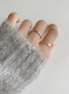 可爱猫咪925纯银戒指女ins潮时尚个性韩版简约学生可调节食指指环