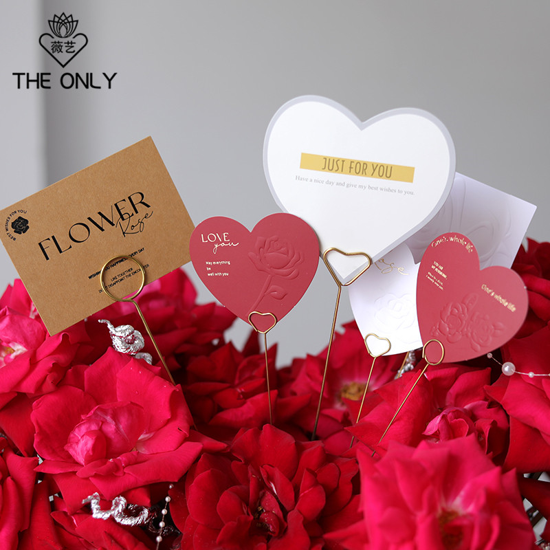 薇艺 金属贺卡插签花束卡片夹鲜金属镀金插杆花艺鲜花包装资材,淘宝优惠券,粉丝福利购,淘宝优惠卷