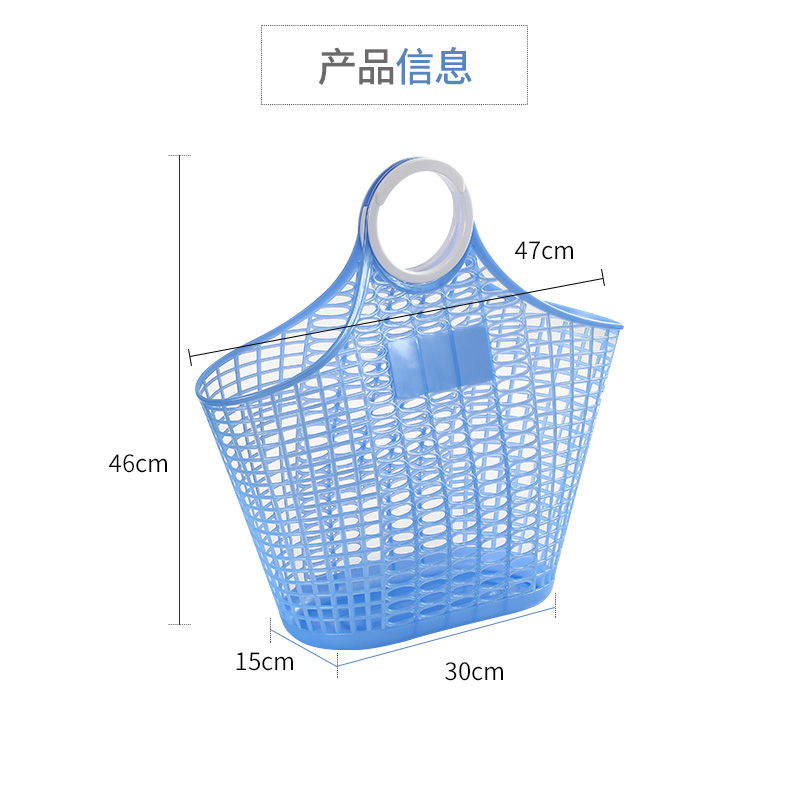 大号手提柔软塑料买菜篮环保超市购物篮收纳便携果蔬加厚收纳篮子 - 图1