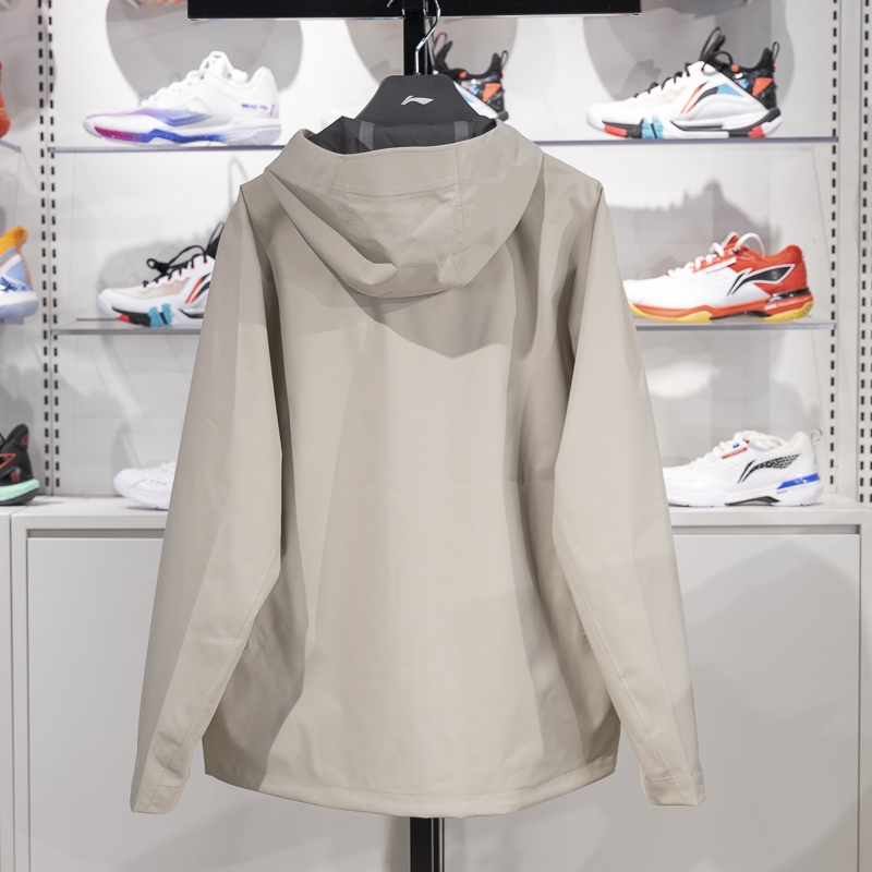 李宁男子运动风衣2024冬季新款健身系列防风保暖连帽外套AFDUC71 - 图0