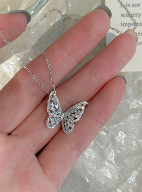 蝴蝶吊坠S925纯银项链