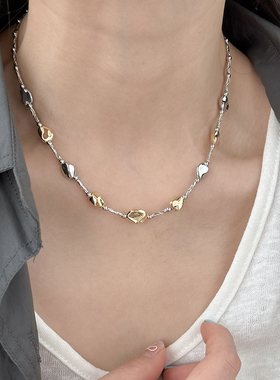 气质不规则金属碎银子18K金项链