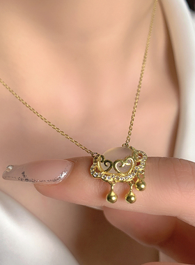 chicaddpink纯银平安锁项链