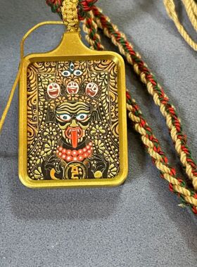 纯铜唐卡吊坠扎基拉姆前世今生庙供开加寺院纪念批发大黑天配饰牌