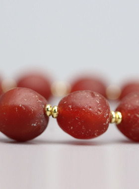 天然风化 老玛瑙 瓜珠手串 男 女款转运手链13*13mm