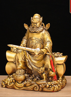 黄铜坐棺钟馗摆件铜钟馗铜魁星点斗家居客厅玄关供奉工艺品装饰
