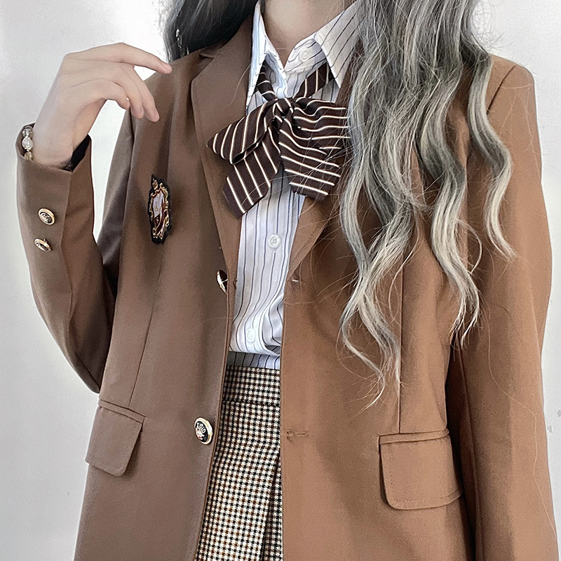 雨你有瓜长款校供星寂西服JK制服日系学院风学生原创西装两粒外套