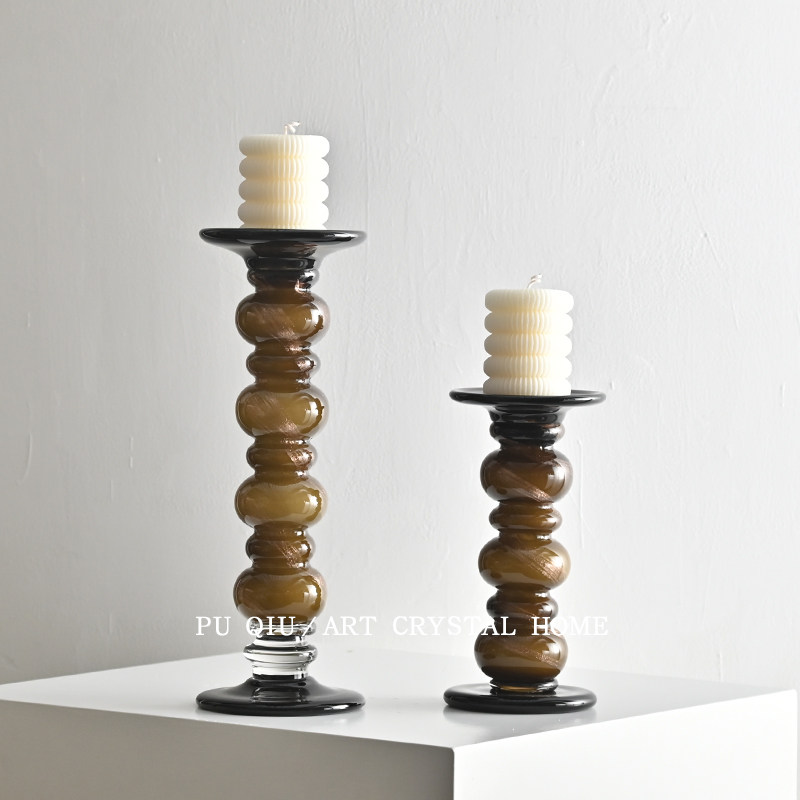 法式琉璃烛台高级感小众浪漫中古摆件艺术玻璃烛台边几柜软装饰品,淘宝优惠券,粉丝福利购,淘宝优惠卷