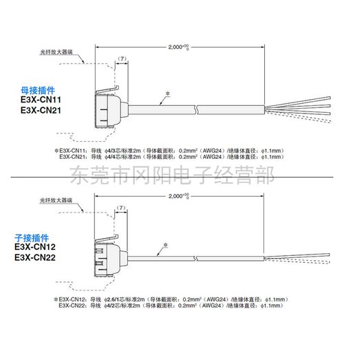 光纤放大器传感器电缆线全新E3X系列接插式E3X-CN11包装日本包邮 - 图1