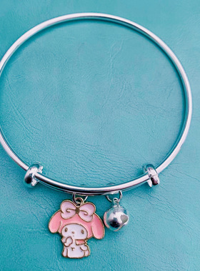 三丽鸥铃铛手镯女可爱卡通玉大狗美乐蒂库洛米凯蒂猫学生手镯礼物
