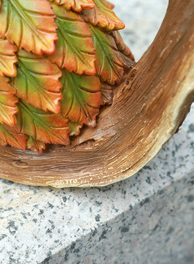 现货树叶纹仿真动物蜗牛树脂工艺品家居摆设客厅桌面摆件装饰礼品