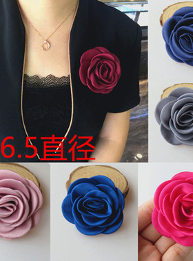 布艺绸布高档山茶工装女小花朵