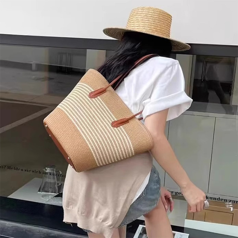 升级版大容量草编包包女2025新款托特包海边度假手提沙滩包单肩包,淘宝优惠券,粉丝福利购,淘宝优惠卷