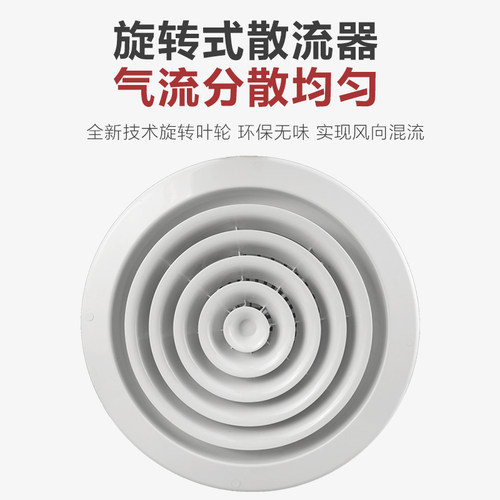 桐宇 优质ABS圆形新风风口旋转可调 出风口 排风口 圆盘旋转风口 - 图3
