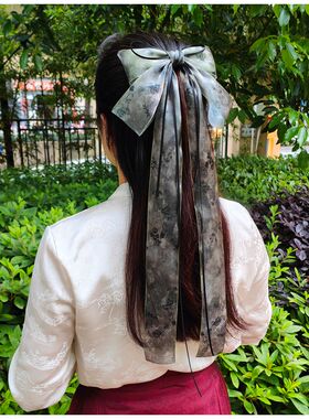 古风汉服长飘带大蝴蝶结发夹