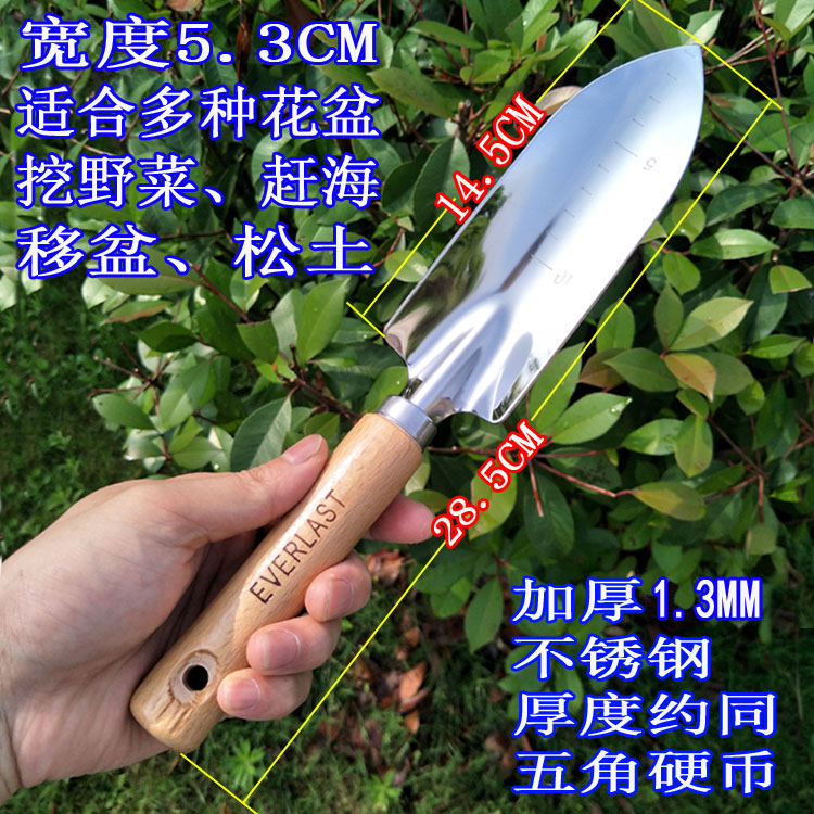 家用种花工具小铲子套装养花园盆栽加厚不锈钢园艺松土耙子包邮 - 图1