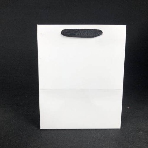 白色正方形礼品纸袋/白卡腹膜方体手提袋子现货可印字彩色提手 - 图2