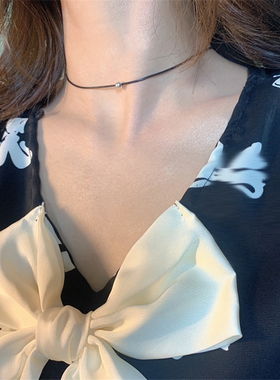 简约chocker颈链女夏锁骨黑色