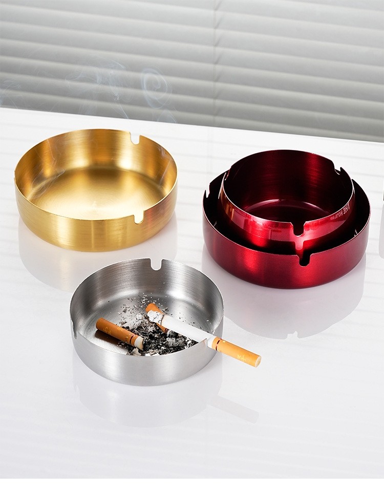 创意中式办公室不锈钢黑色烟灰缸大中小码 家用网吧广告定制烟缸,淘宝优惠券,粉丝福利购,淘宝优惠卷