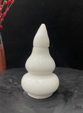 天然白玉空心葫芦摆件家居客厅玄关酒柜电视柜精美装饰品礼品摆设
