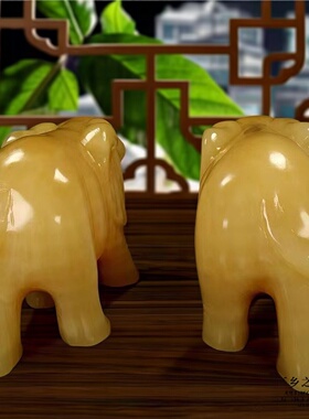 黄玉保平安新中式客厅大象摆件
