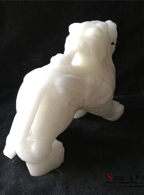 天然白玉貔貅摆件家居玄关客厅酒柜书柜桌面办公室工艺品礼品摆设