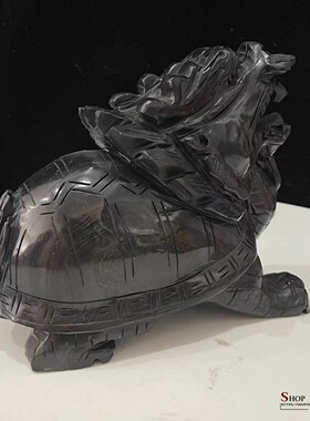 天然玉石龙龟摆件家居玄关客厅酒柜装饰品工艺品桌面开业送礼摆设