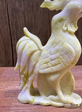 天然玉石生肖鸡摆件保平安家居玄关客厅办公桌酒柜工艺品礼品摆设