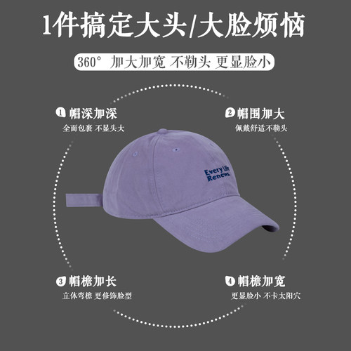 巨大码棒球帽65cm帽子BACKNOW超大头围棒球帽子男女宽帽檐鸭舌帽 - 图1