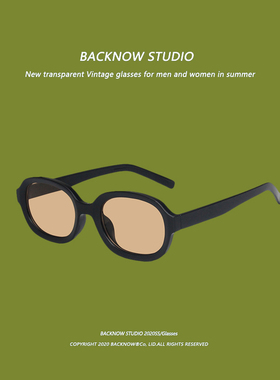 BACKNOW新款男女墨镜韩版潮防紫外线偏光ins太阳眼镜圆脸大脸显瘦