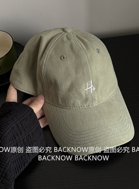 BACKNOW显白紫色大头鸭舌帽男女