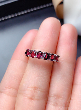 女925纯银镶嵌天然镁铝石榴石