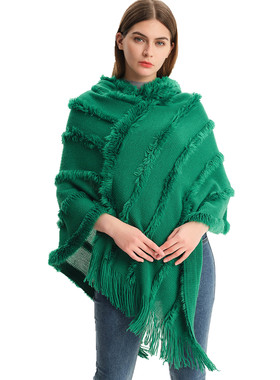 New Cape Cape Women's Hooded Sweater Knitted Pullover Cape