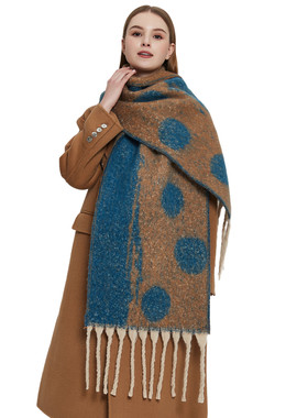 New Neck Thickened Loop Yarn Jacquard Thick Tassel Colored