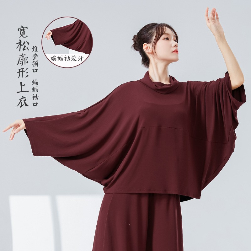舞者之歌现代舞服装新款宽松阔袖上衣中国舞练功服艺考表演服 - 图1