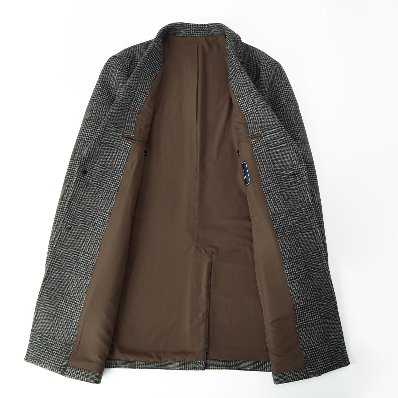 德鲨秋季新款羊毛呢大衣男青年时尚中长款休闲男装外套 - 图3