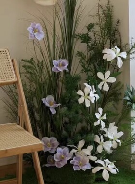 假花摆件道具装饰品火焰兰婚庆