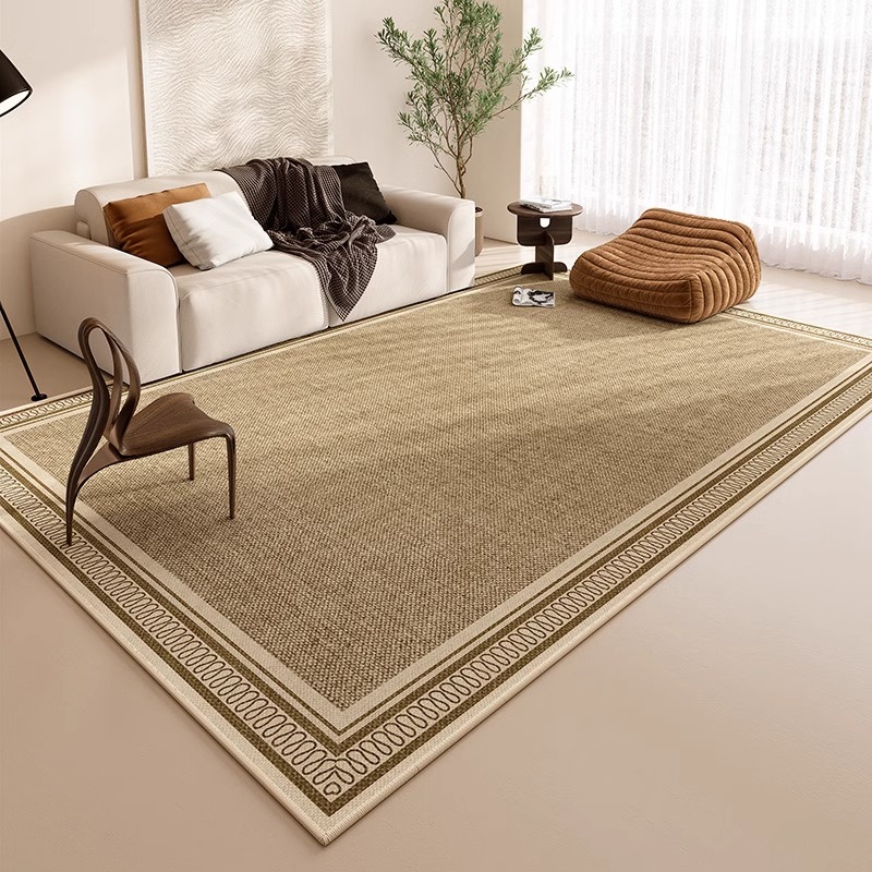 2024新款客厅卧室地毯可擦免洗沙发茶几毯日式极简风防滑耐磨地垫-图1