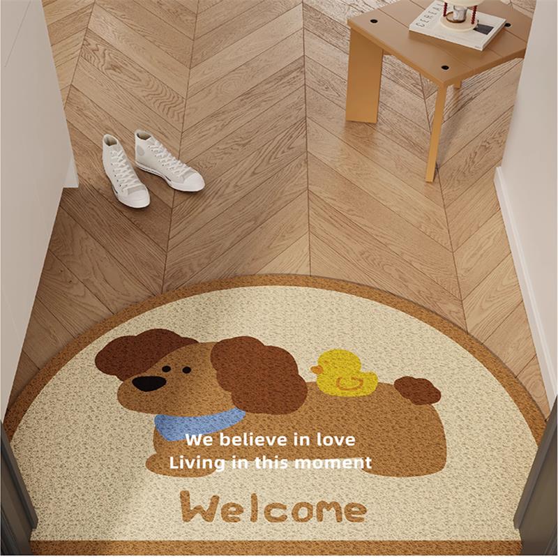 Entrance door floor mat wire loop carpet