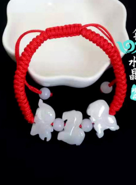 2026年生肖吉祥物属马随身三合六合贵人翡翠手链脚链男女