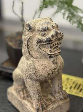 庭院石雕复古雕刻狮子做旧石雕