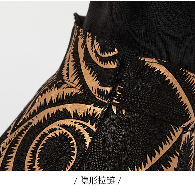 真皮印花裙女2026春秋新款高腰显瘦中长裙绵羊皮大摆皮裙半身裙,淘宝优惠券,粉丝福利购,淘宝优惠卷